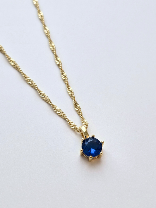 046 | round blue crystal necklace