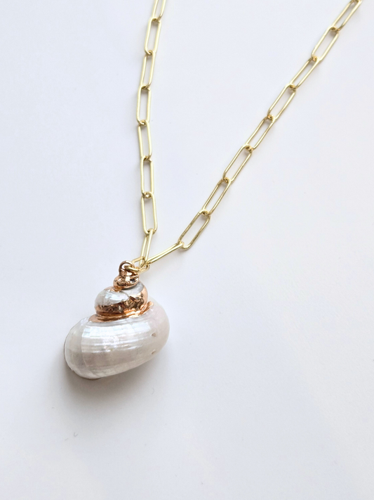 070 | iridescent spiral shell necklace