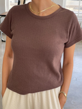 Pointelle Babe Tee | Chocolate