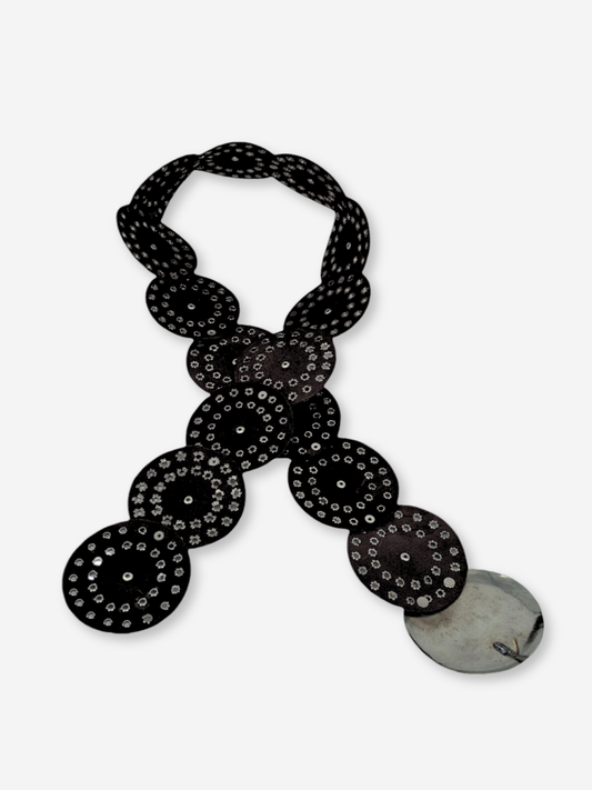 Cleopatra Boho Western Studded Leather Belt Black