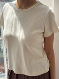 Pointelle Babe Tee | Naturel