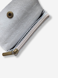 Leather Snap Wallet | Metallic Silver