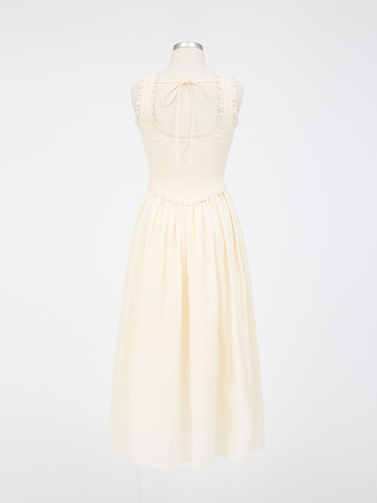 Lace Trim Eyelet Dress