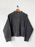 Alpaca Zip Front Jacket | Charcoal
