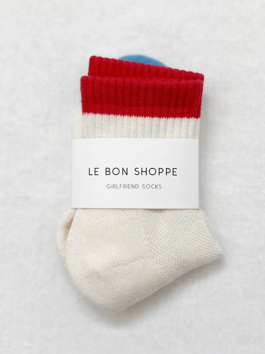 Colour Block Girlfriend Socks | Blue Red