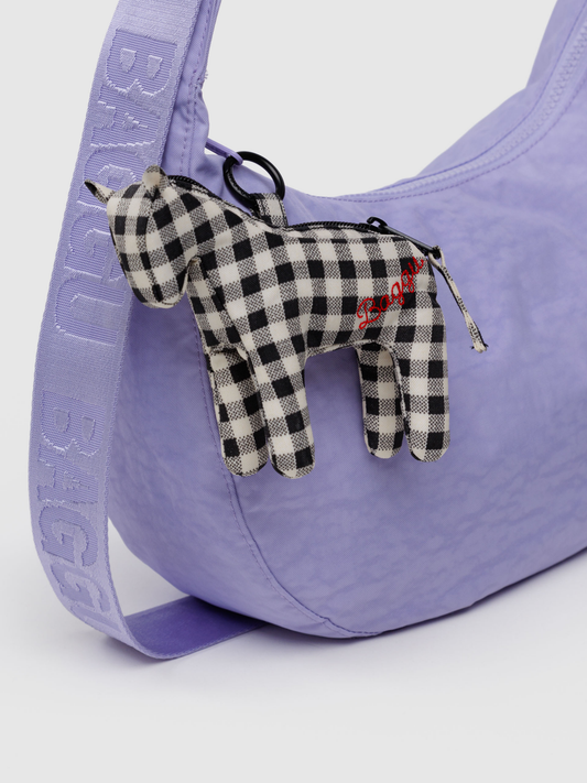 Horse Charm | Black & White Gingham