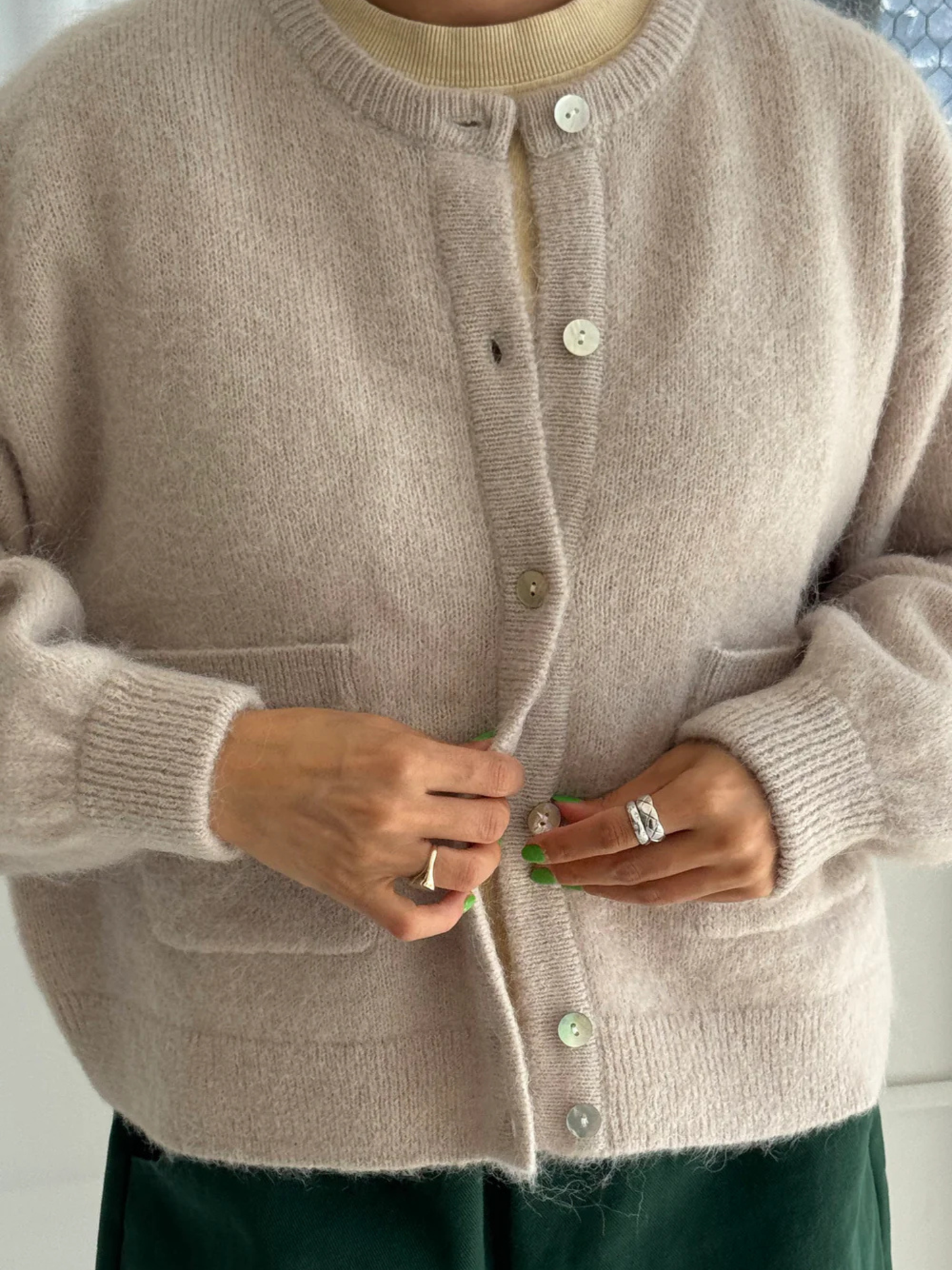 Amélie Alpaca Cardigan | Smoke