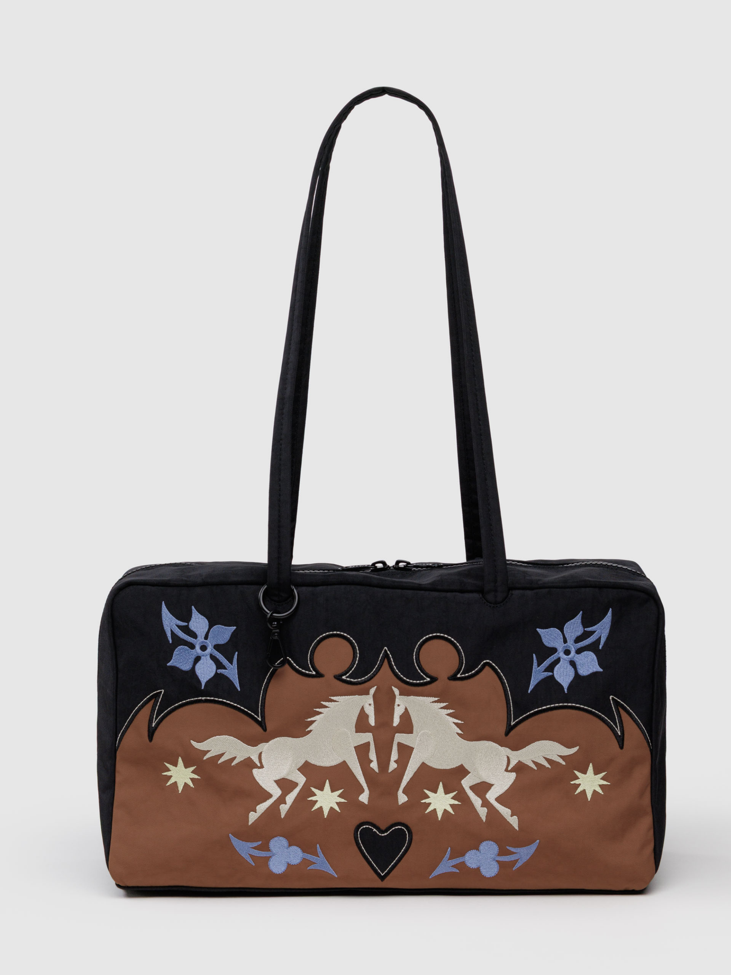 Medium Nylon Bowler Bag | Western Appliqué