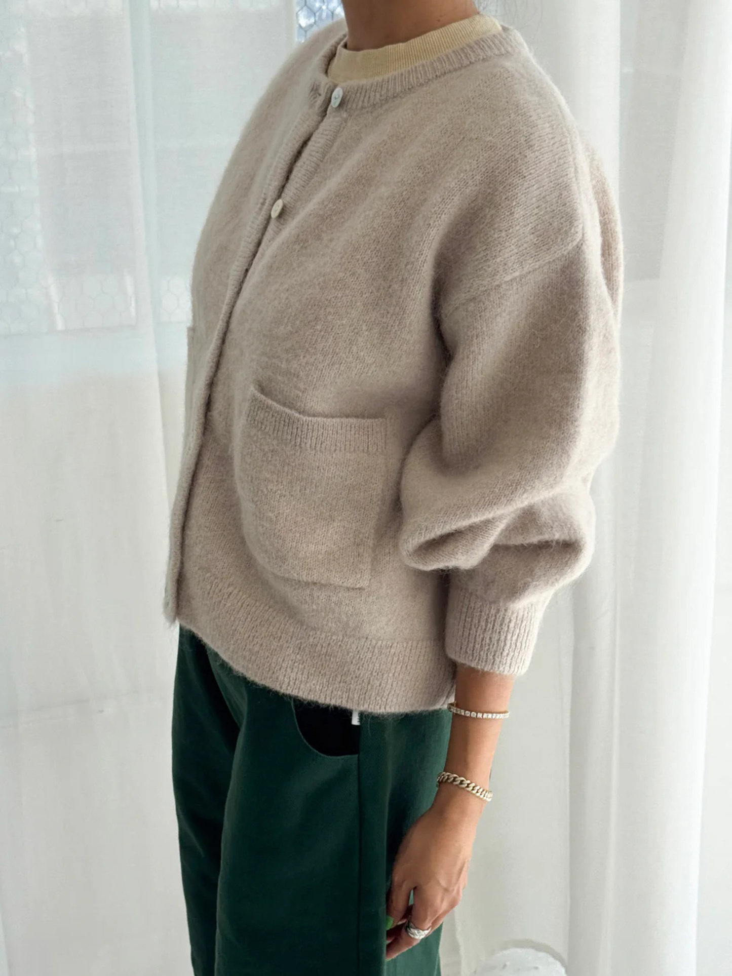 Amélie Alpaca Cardigan | Smoke