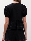Puff Sleeve Bow Top