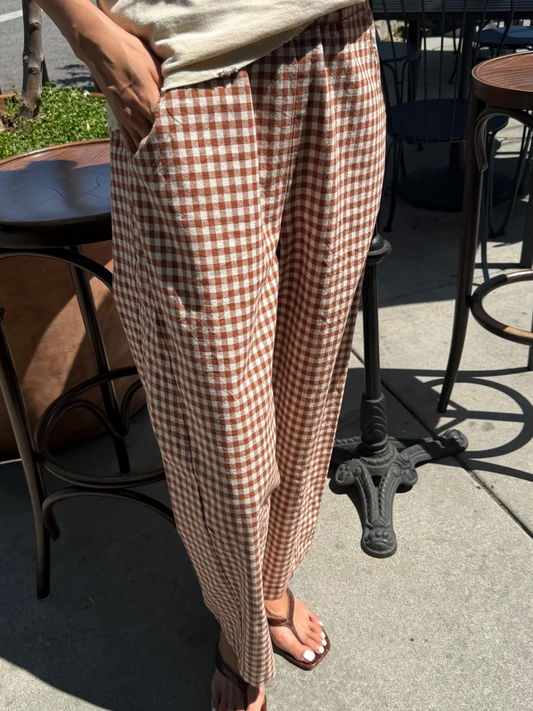 Gingham Arc Pants | Cinnamon Gingham