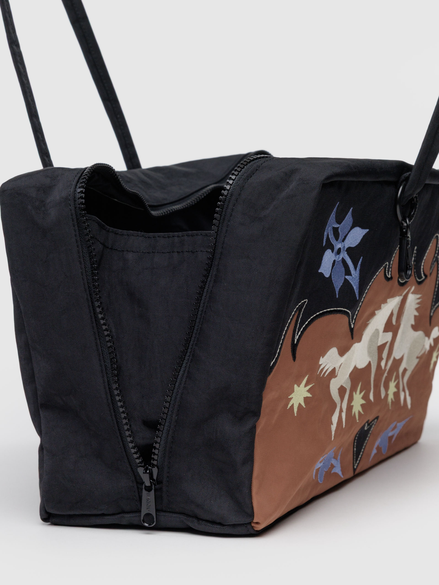 Medium Nylon Bowler Bag | Western Appliqué