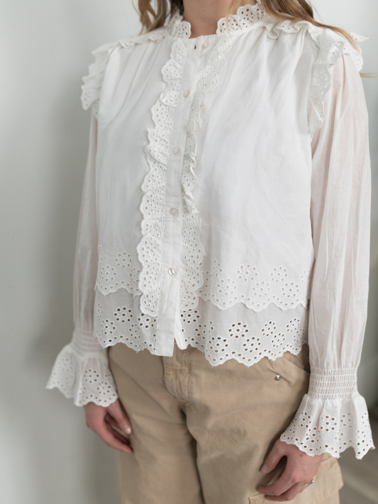 VINTAGE by TUU | Jennifer and Grace Cotton Frill Top (M)