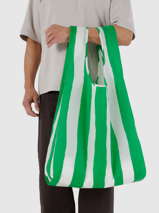 Big Baggu | Green Painted Stripe