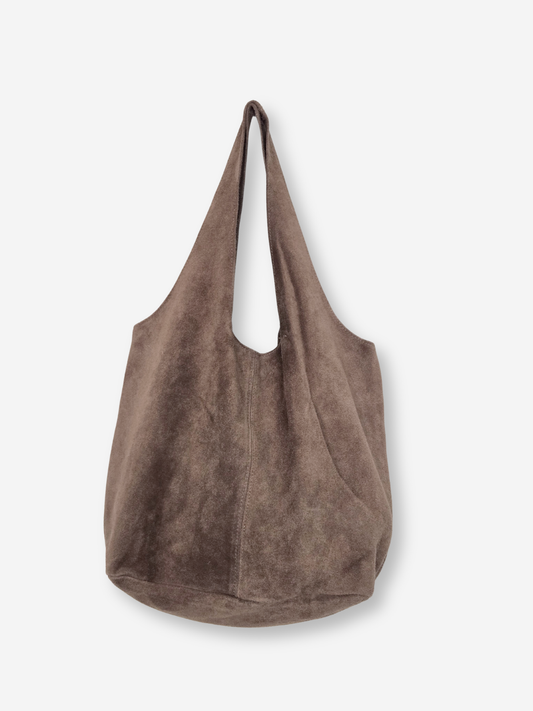Suede Leather Boho Bag | Mushroom