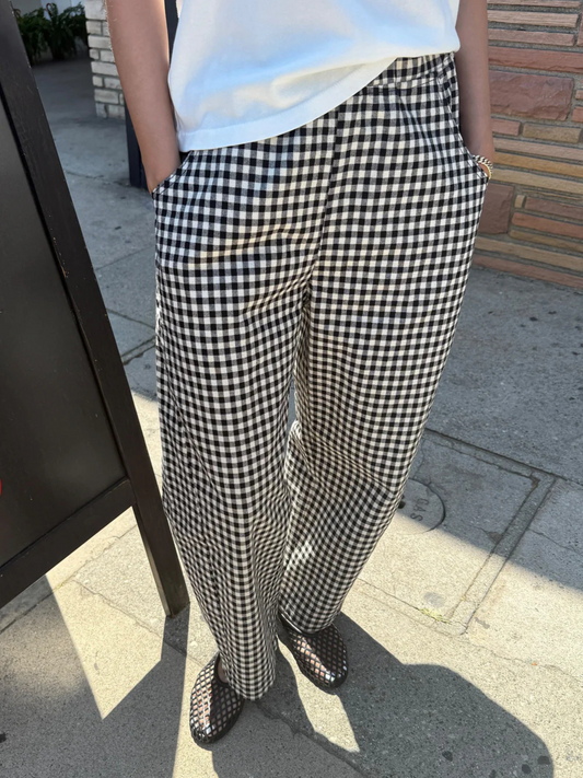 Gingham Arc Pants | Black Gingham