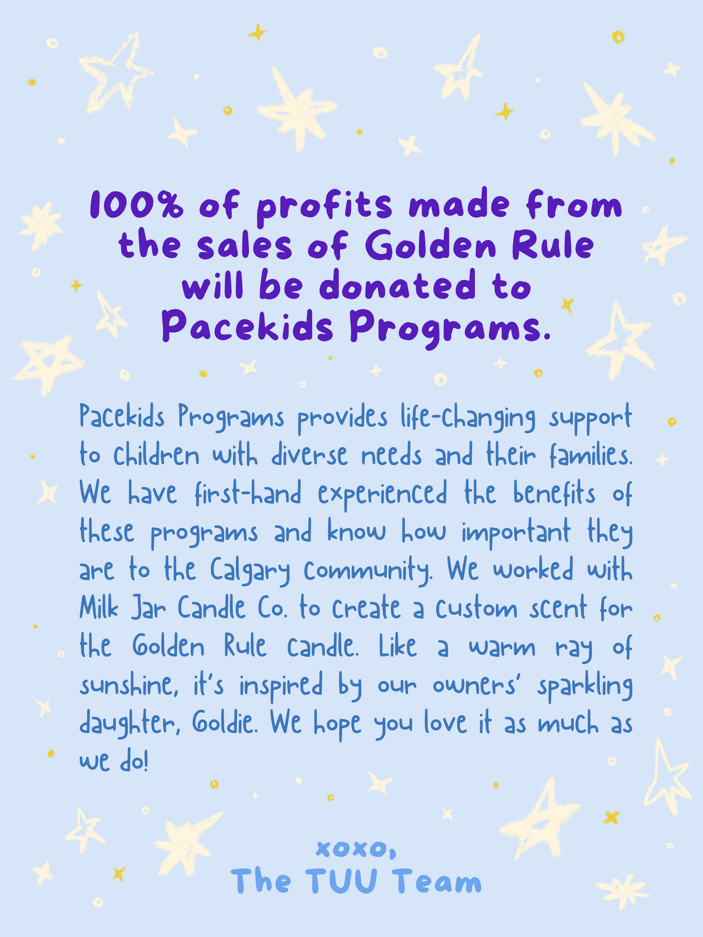 TUU x Pacekids | Golden Rule Charitable Candle