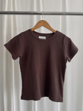 Pointelle Babe Tee | Chocolate