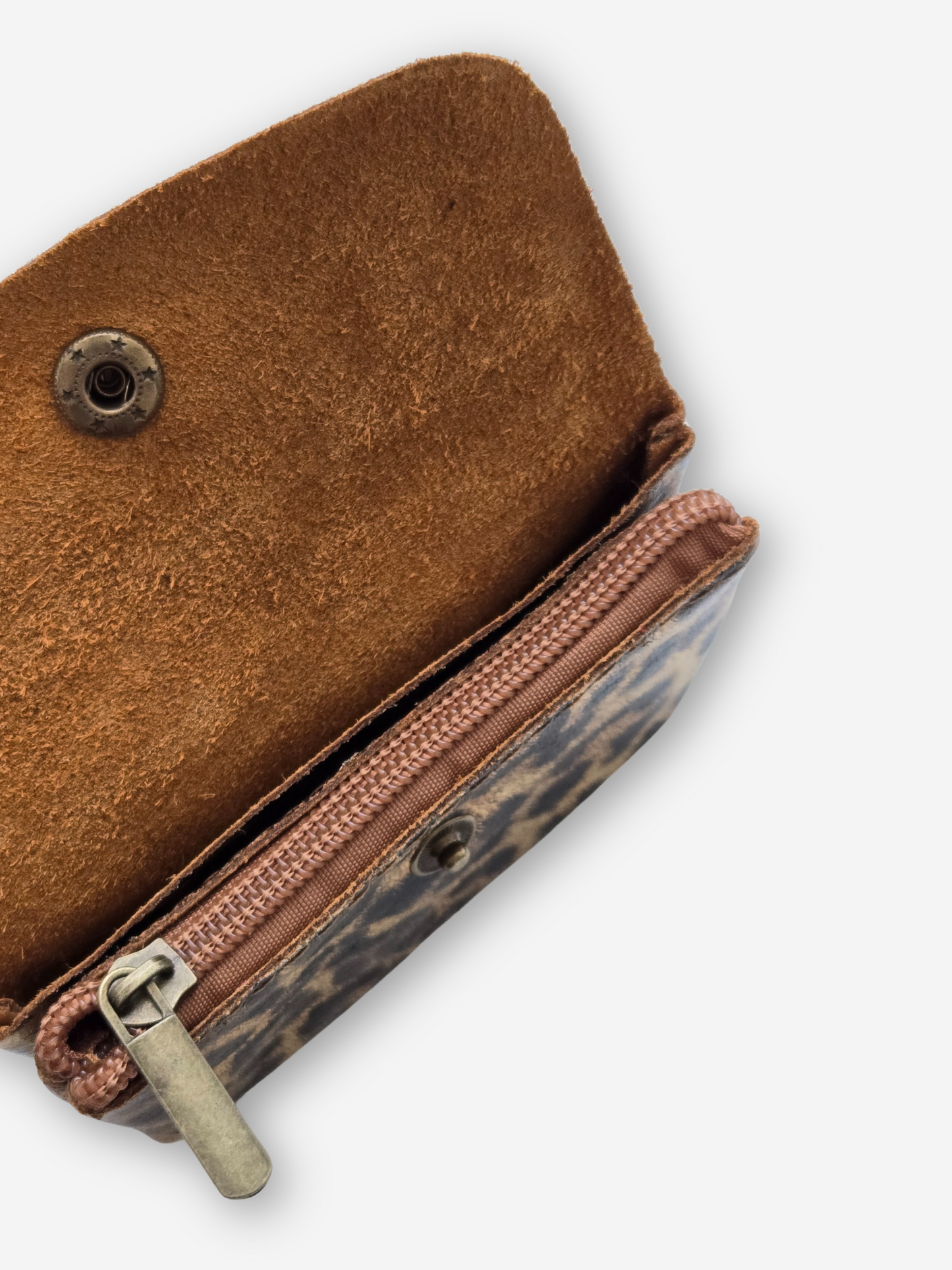 Leather Snap Wallet | Metallic Leopard