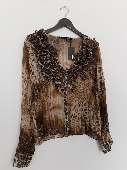 VINTAGE by TUU | Frilly Leopard Top (XL)