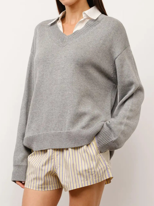 Cove Collared Oversized Sweater | H. Grey