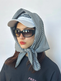 Nona Square Scarf | Black Gingham