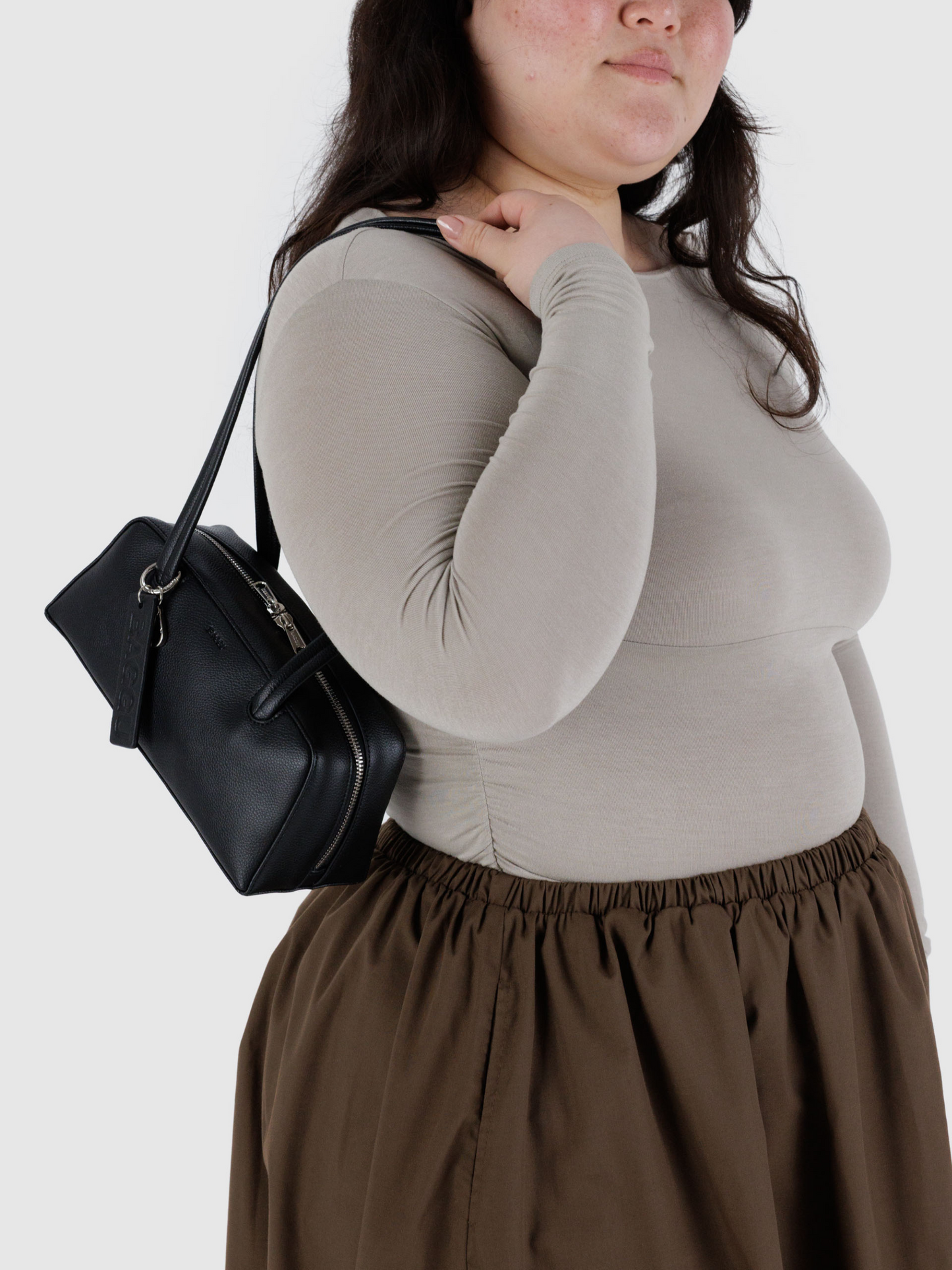 Small Leather Bowler Bag | Black