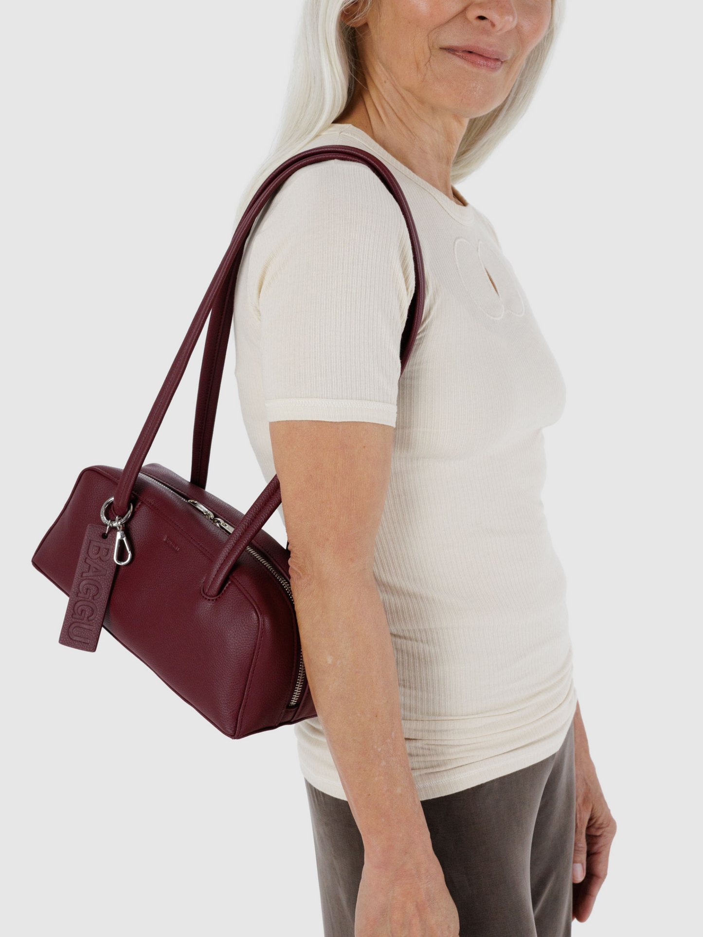 Small Leather Bowler Bag | Mahogany