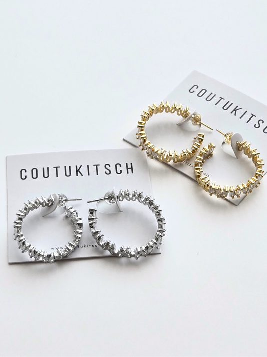 013 | large chunky crystal hoops