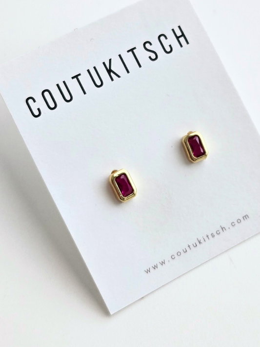 014 | dark pink baguette studs