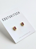 014 | dark pink baguette studs