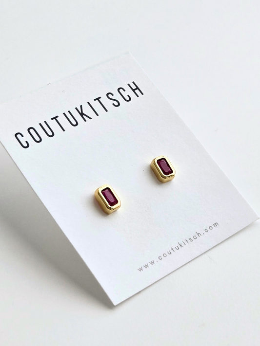 014 | dark pink baguette studs