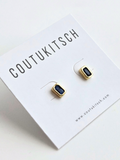 015 | dark blue baguette studs