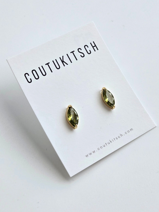 017 | green marquise studs