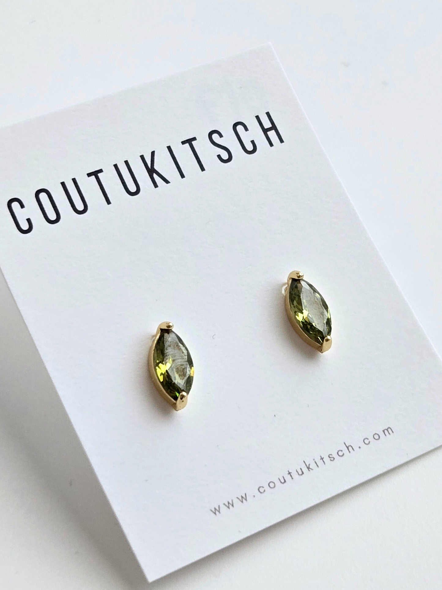 017 | green marquise studs