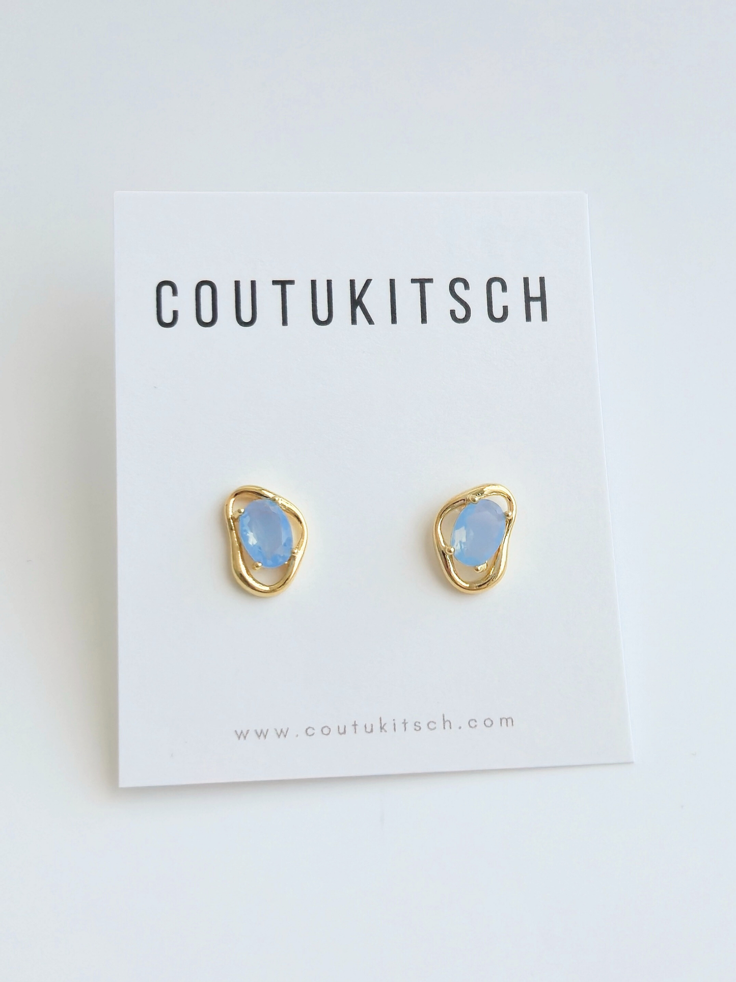 021 | abstract blue crystal studs