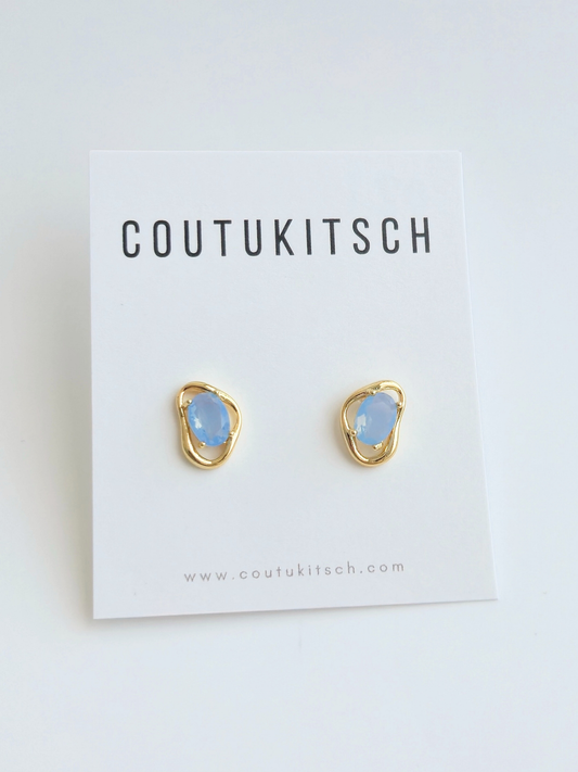 021 | abstract blue crystal studs