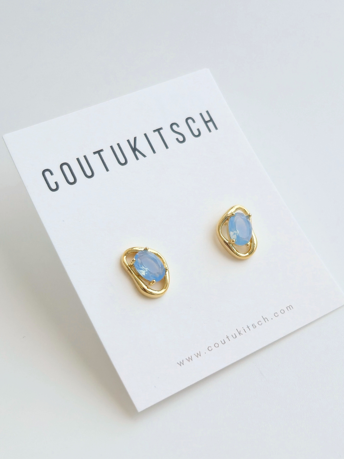 021 | abstract blue crystal studs