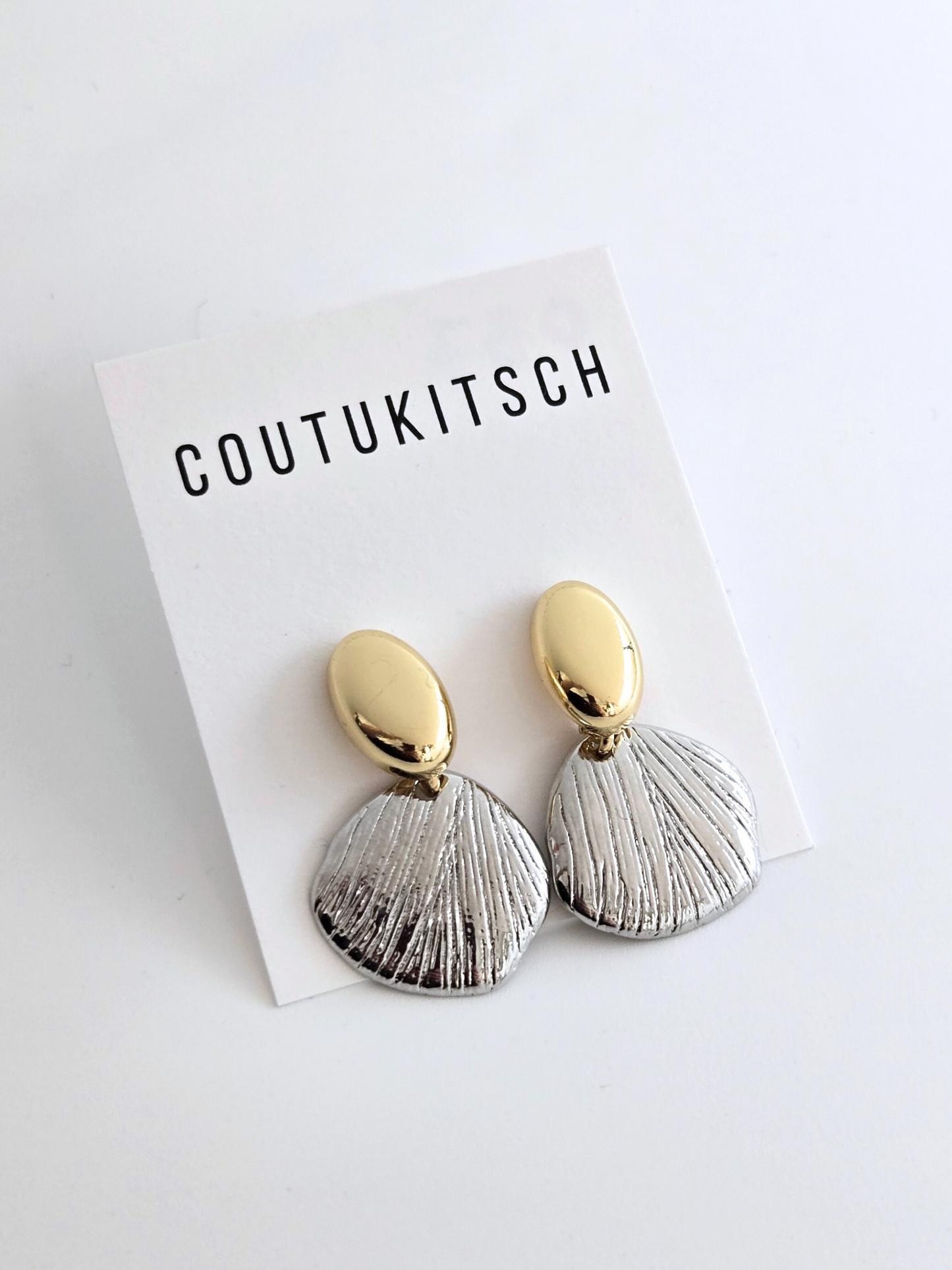 037 | abstract mixed metal drop earrings