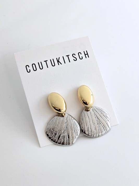037 | abstract mixed metal drop earrings