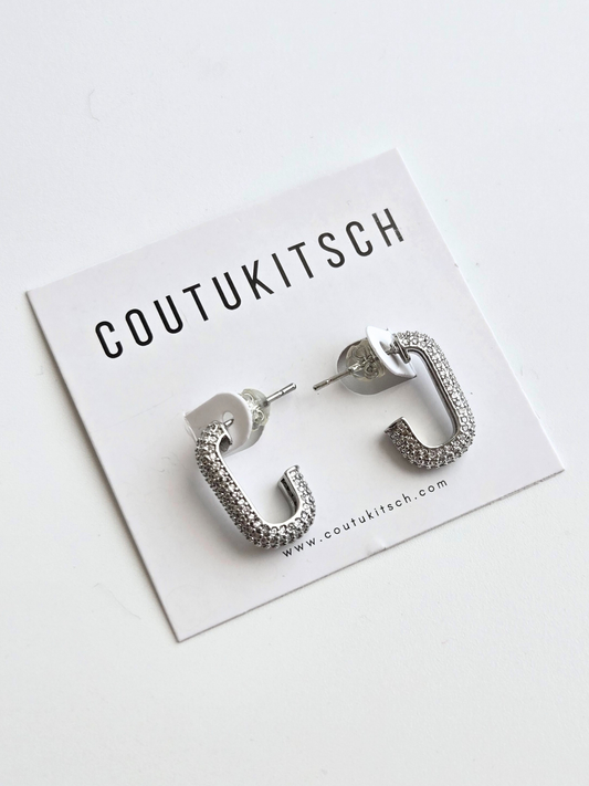 038 | silver crystal hoops