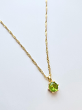 045 | round green crystal necklace