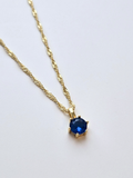 046 | round blue crystal necklace