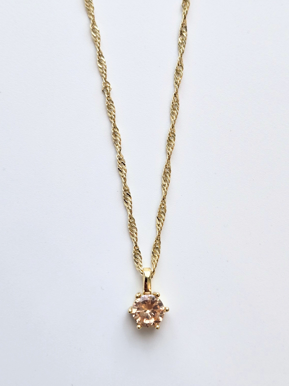 047 | round peach crystal necklace