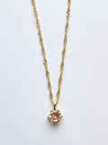047 | round peach crystal necklace