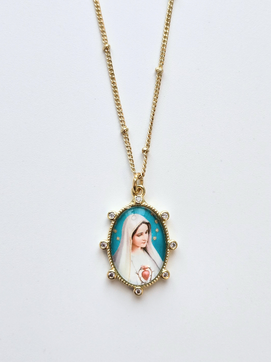 050 | sacred heart Mary necklace
