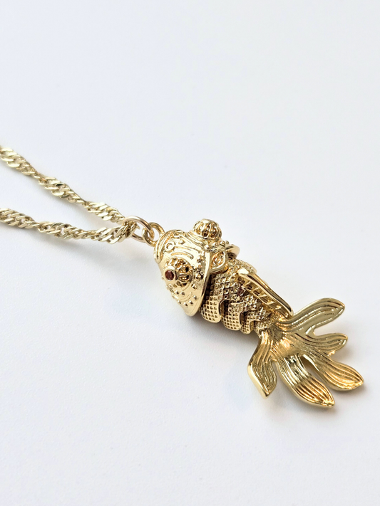 053 | gold fish necklace