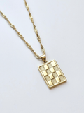 064 | checker medallion necklace