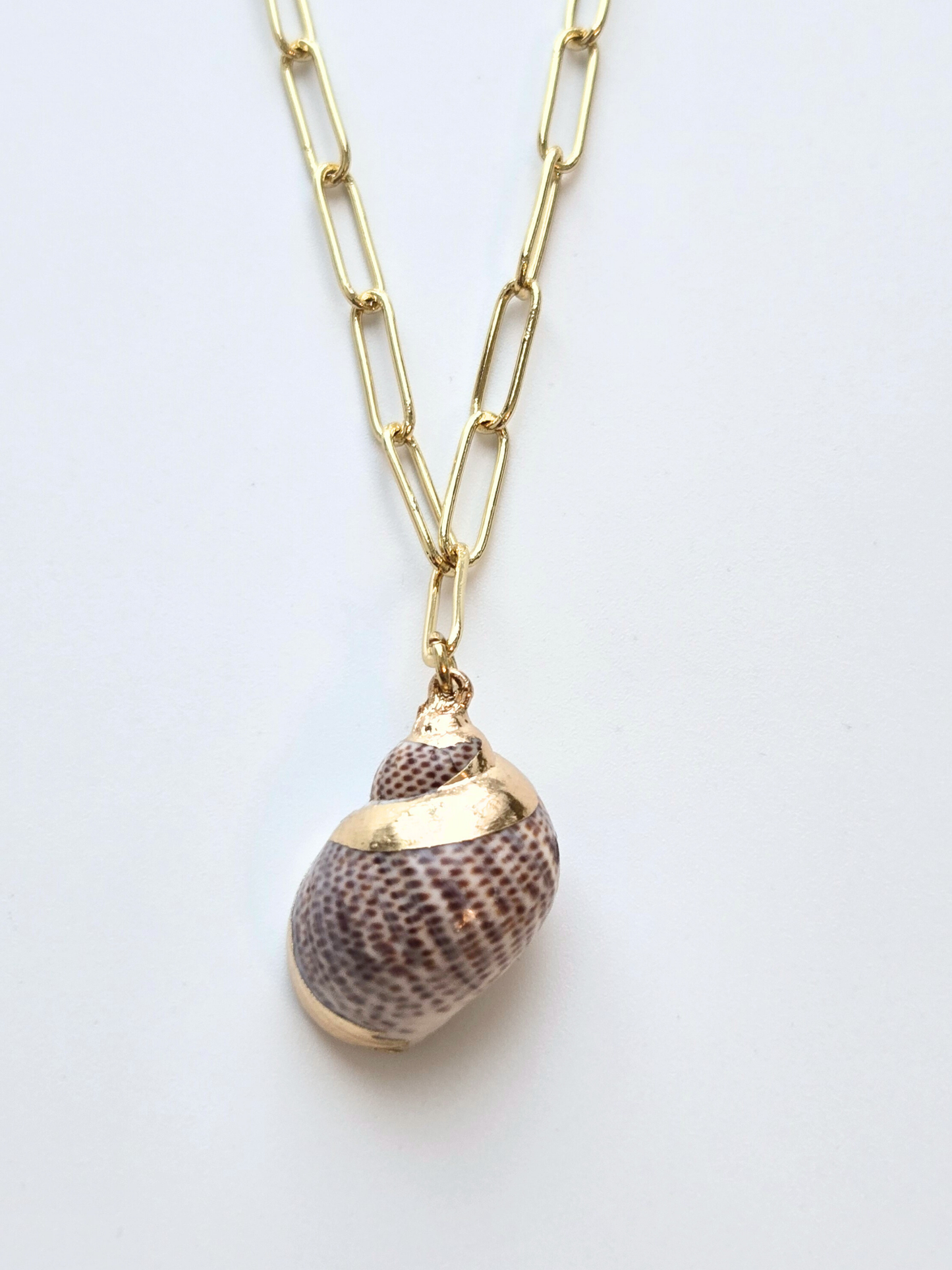 068 | spotted snail shell necklace
