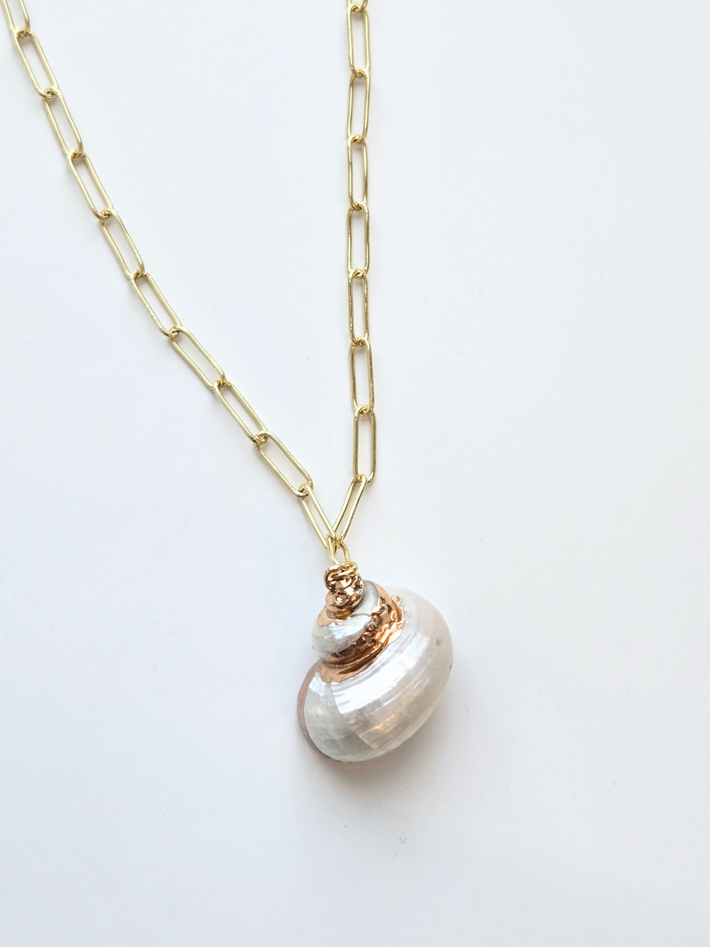 070 | iridescent spiral shell necklace